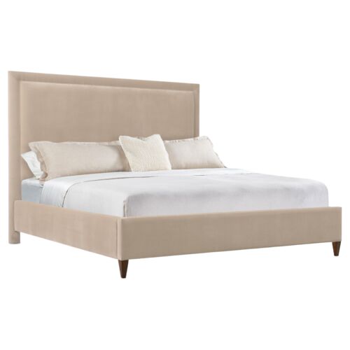 Archives Upholstered Linen Bed, Beige 1 Archives Upholstered Linen Bed, Beige