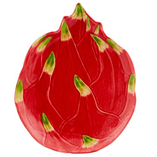 S/4 Tropical Fruits Pitaya Dessert Plates, Multi 2 S/4 Tropical Fruits Pitaya Dessert Plates, Multi