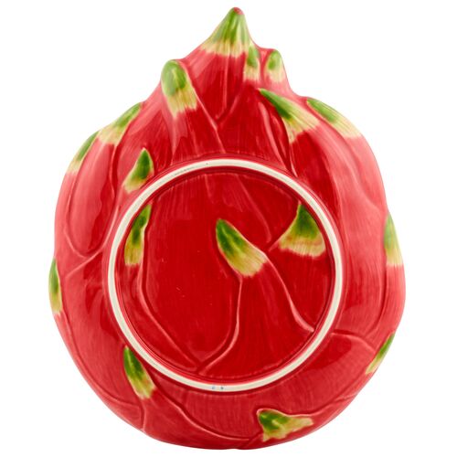 S/4 Tropical Fruits Pitaya Dessert Plates, Multi 3 S/4 Tropical Fruits Pitaya Dessert Plates, Multi