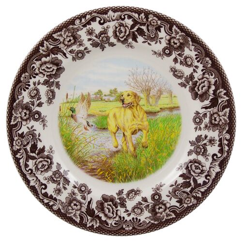 Spode Woodland Salad Plate 8 Inch (Yellow Labrador Retriever)