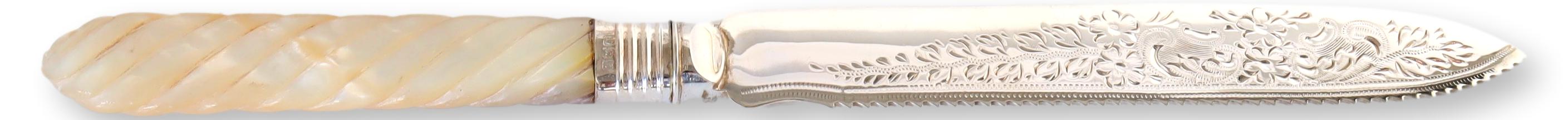 English Cake Tray w/ Pearl Handle Knife 3 English Cake Tray w/ Pearl Handle Knife
