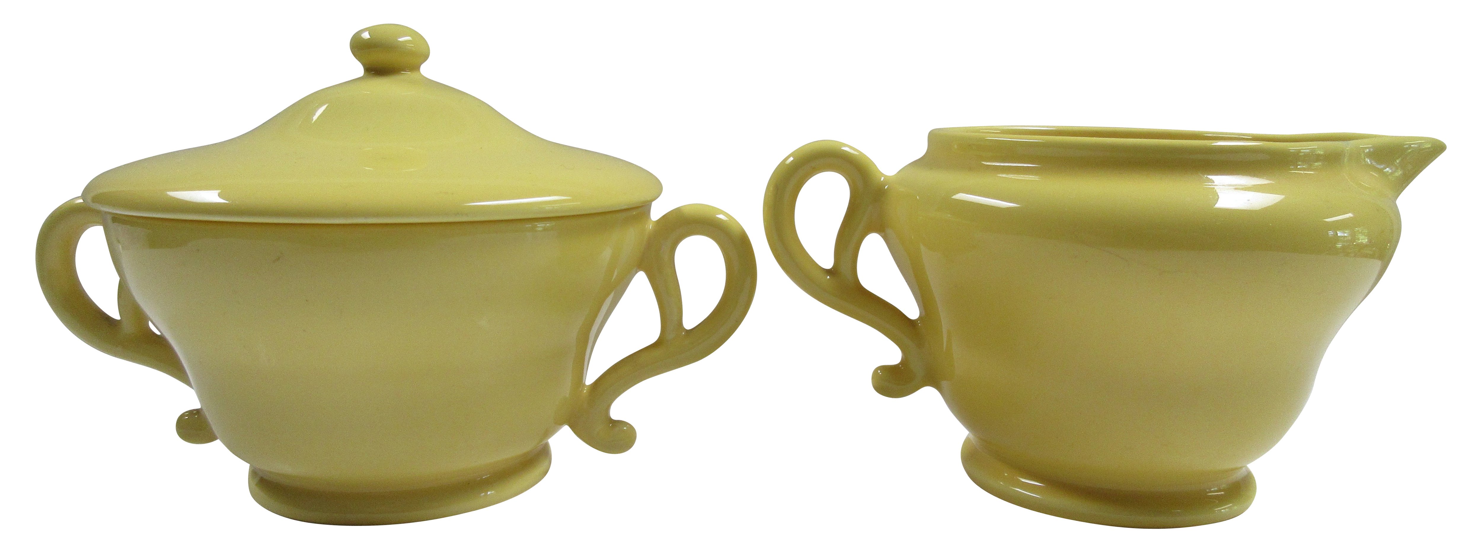1930s California Pottery Sugar & Creamer 1 1930s California Pottery Sugar & Creamer