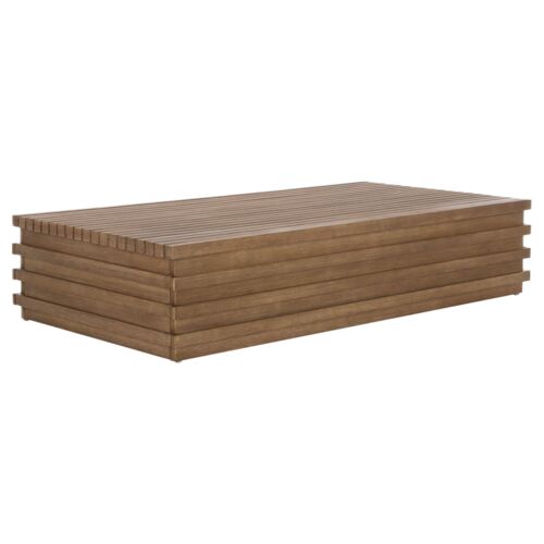 Lorien Outdoor Eucalyptus Patio Coffee Table, Natural