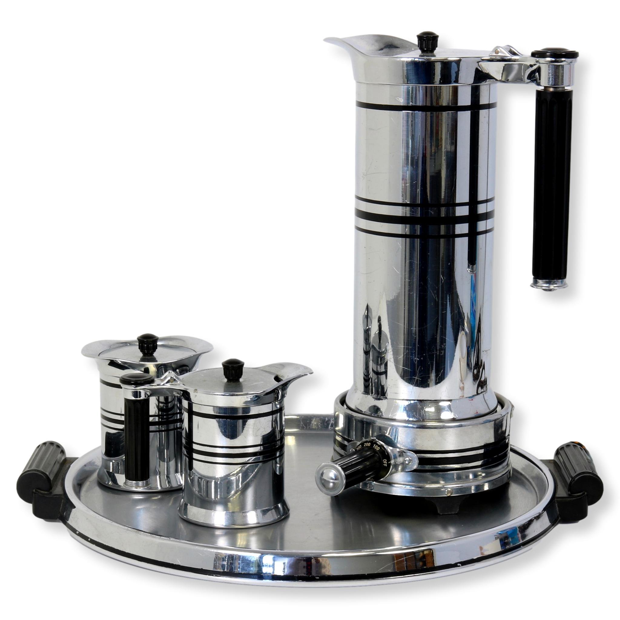Midcentury Chrome & Bakelite Coffee Set 1 Midcentury Chrome & Bakelite Coffee Set