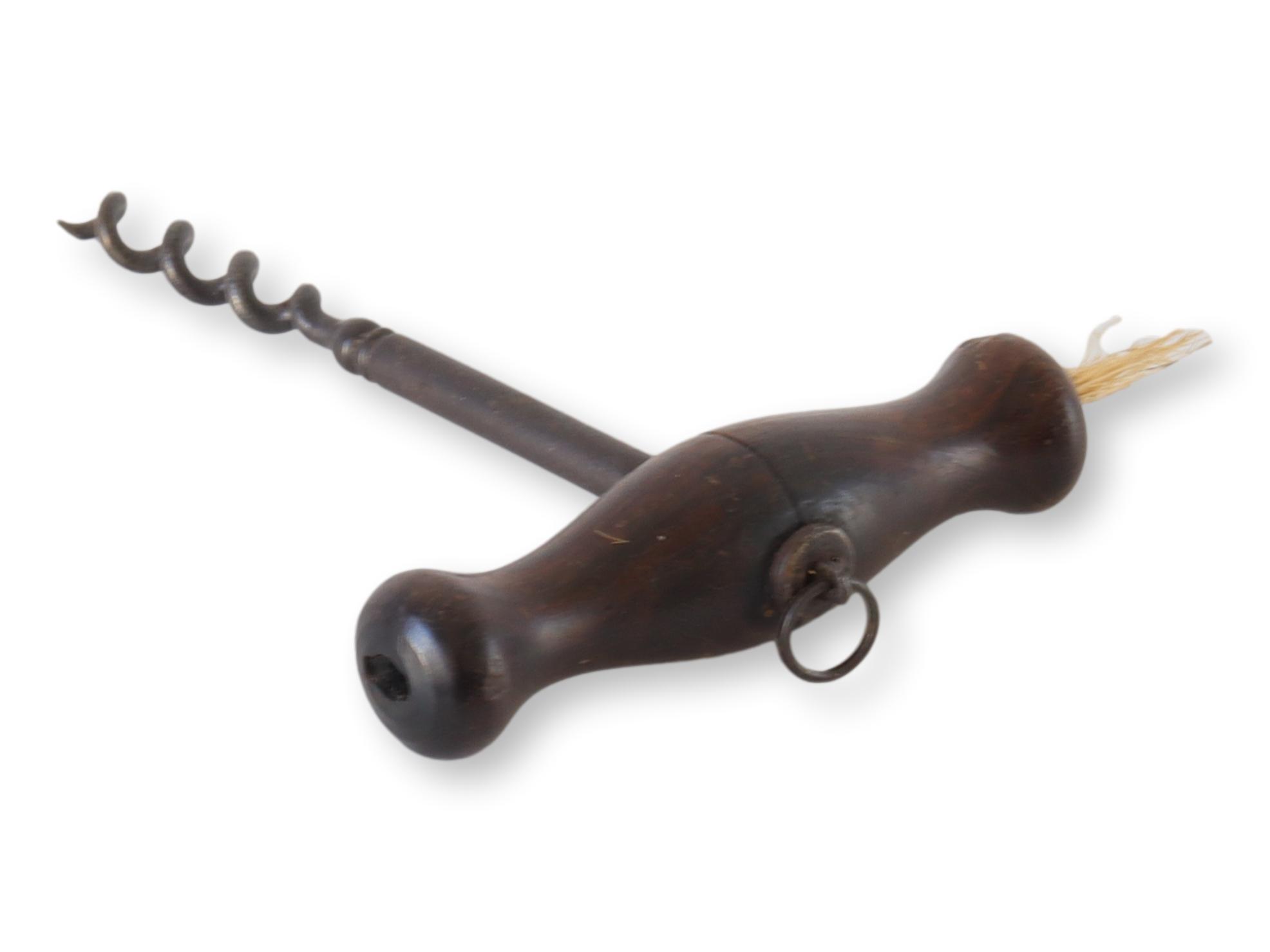 19th-C. English Corkscrew w/ Brush 2 19th-C. English Corkscrew w/ Brush