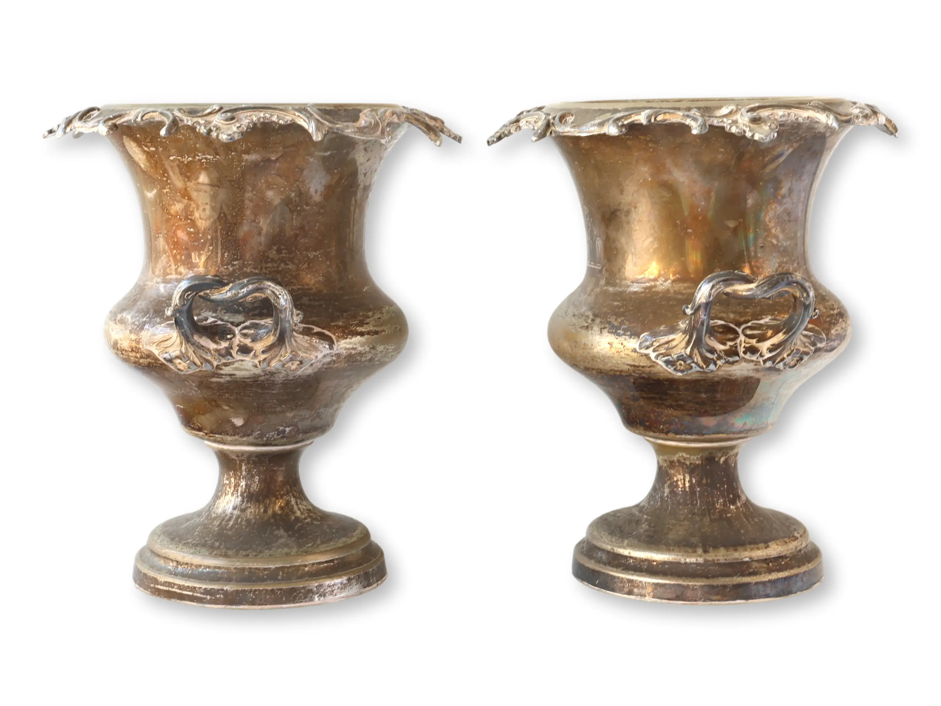 Antique Champagne Buckets w/Crest, Pair 9 Antique Champagne Buckets w/Crest, Pair