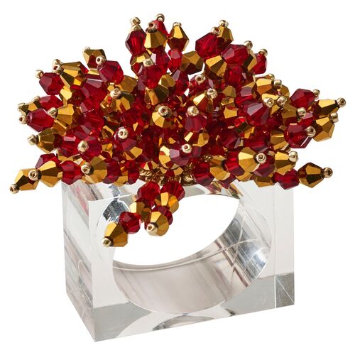 S/4 Brilliant Napkin Rings, Red 1 S/4 Brilliant Napkin Rings, Red