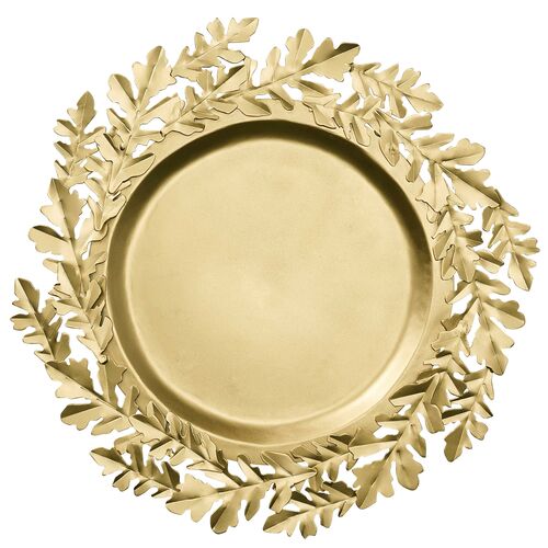 S/4 Gilded Leaves Chargers 1 S/4 Gilded Leaves Chargers