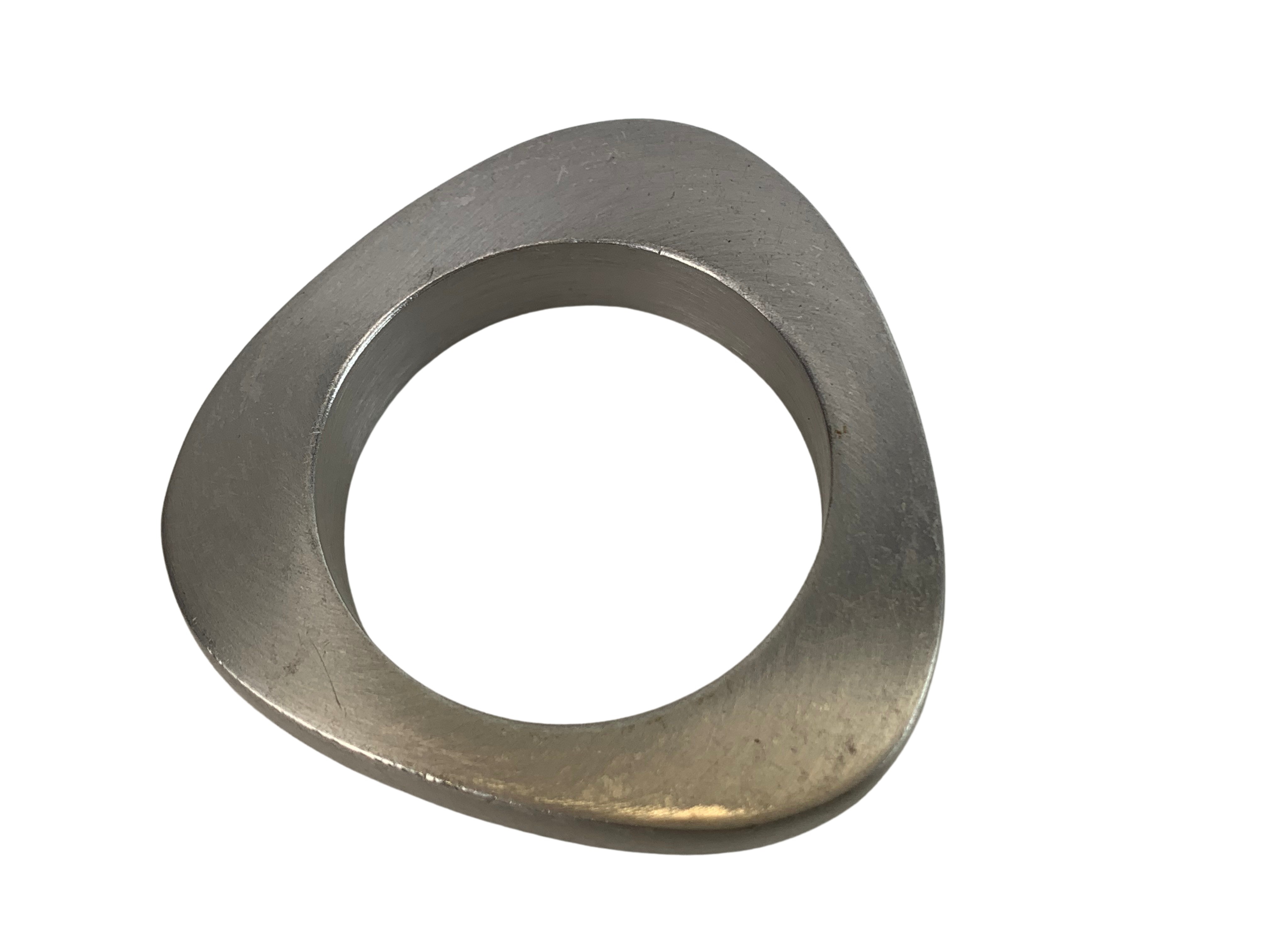 Modernist Pewter Napkin Rings, S/3 2 Modernist Pewter Napkin Rings, S/3
