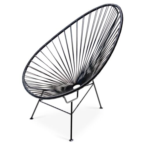 Acapulco Outdoor Lounge Chair, Black