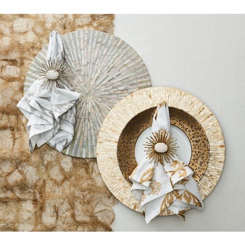S/4 Byzantine Place Mats, Ivory/Gold 2 S/4 Byzantine Place Mats, Ivory/Gold