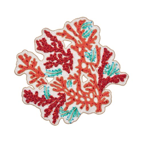S/2 Coral Spray Placemats 1 S/2 Coral Spray Placemats