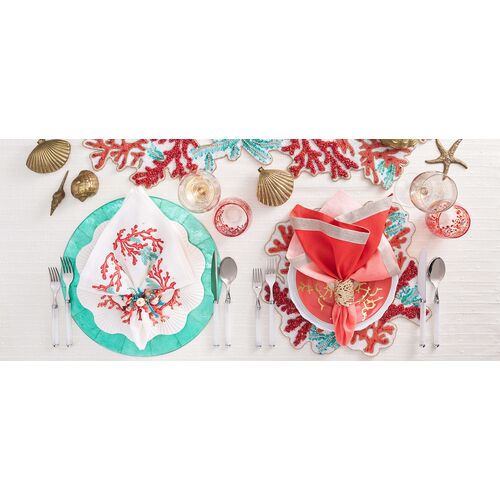 S/2 Coral Spray Placemats 6 S/2 Coral Spray Placemats