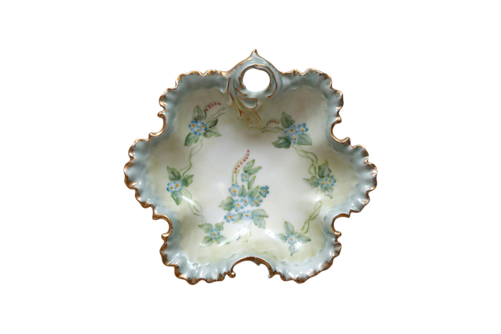 Hand-Painted Rocaille Ceramic Dish 1 Hand-Painted Rocaille Ceramic Dish