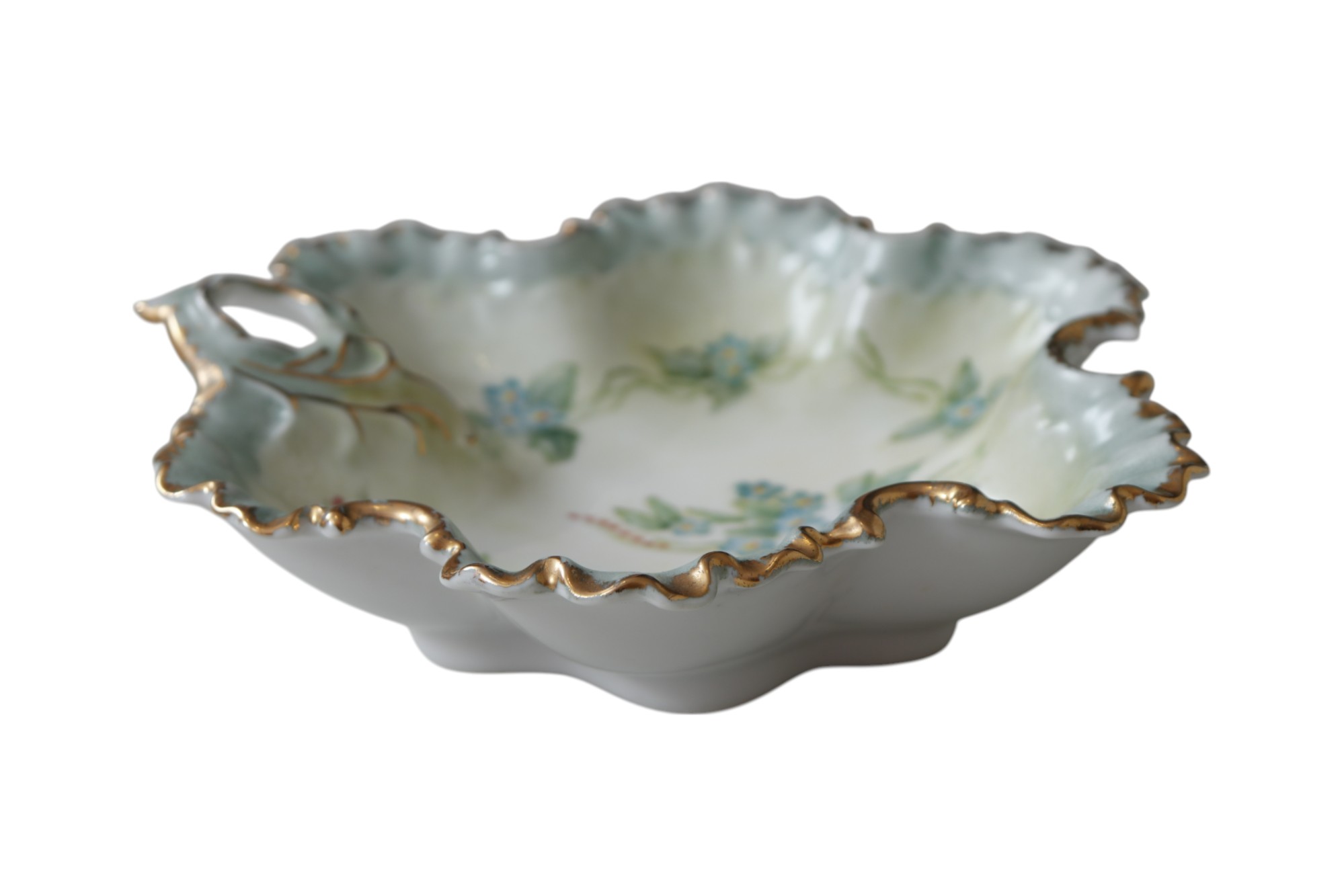 Hand-Painted Rocaille Ceramic Dish 4 Hand-Painted Rocaille Ceramic Dish