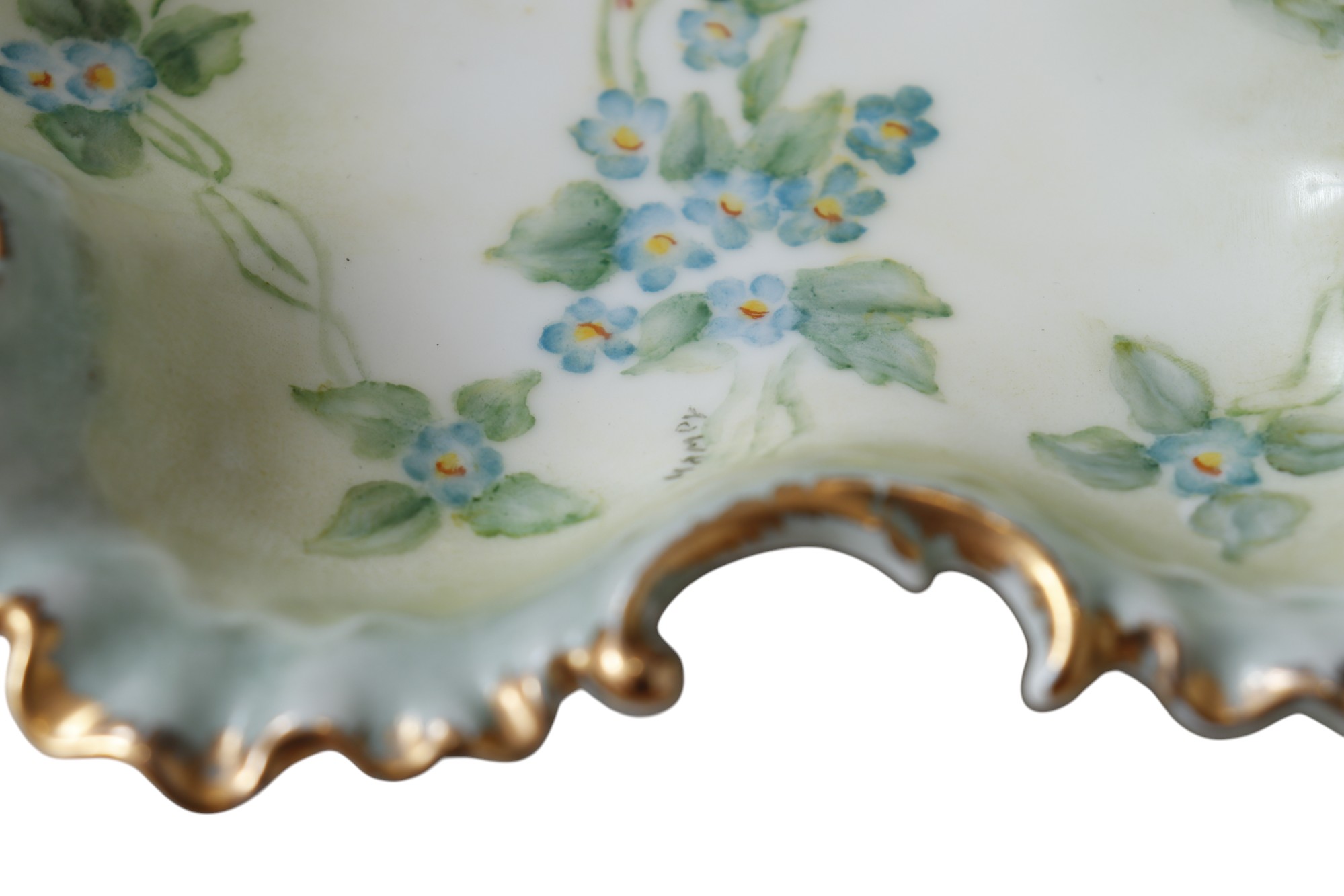Hand-Painted Rocaille Ceramic Dish 5 Hand-Painted Rocaille Ceramic Dish