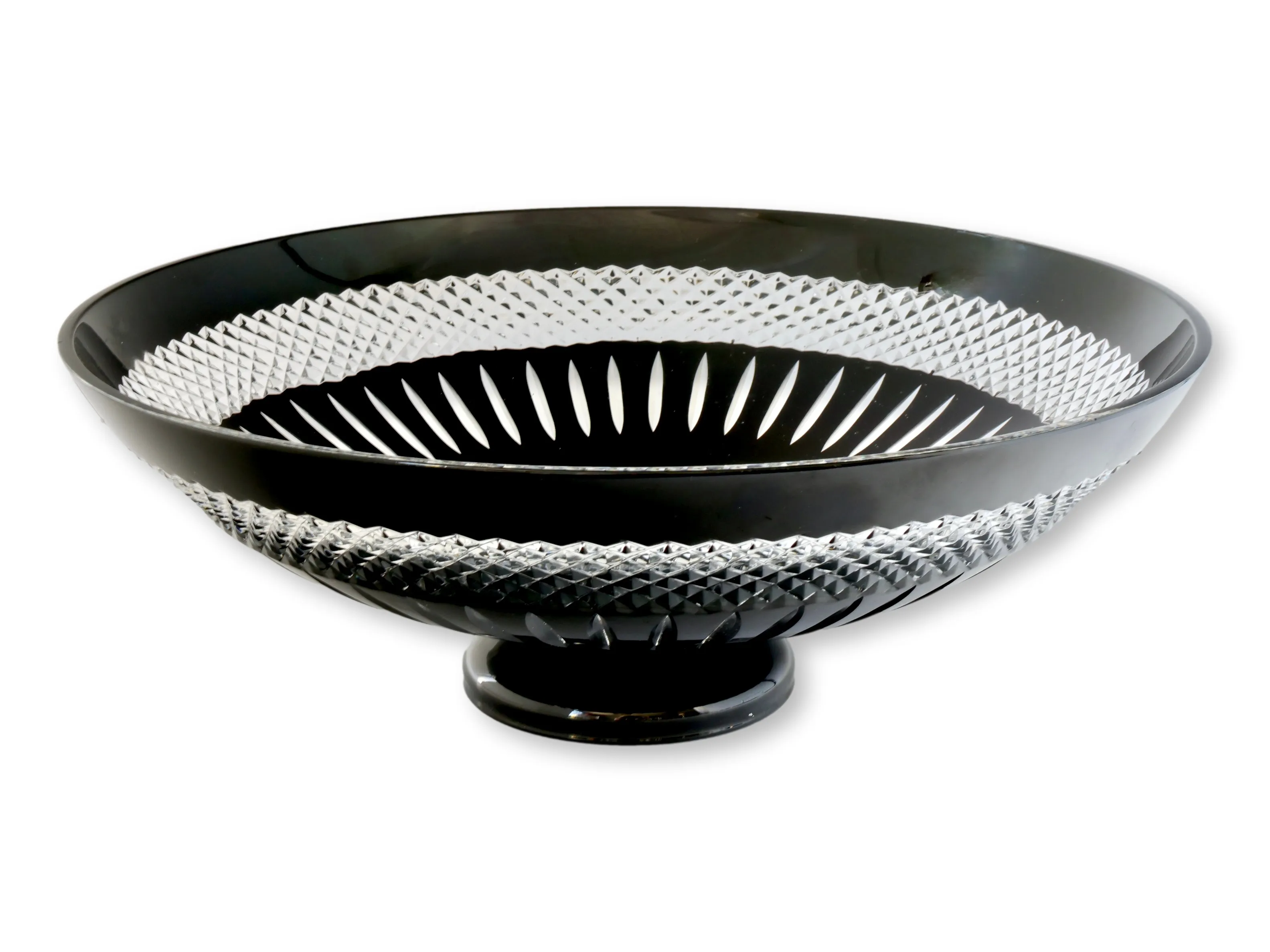 Black Cut to Clear Waterford Centerpiece 3 Black Cut to Clear Waterford Centerpiece
