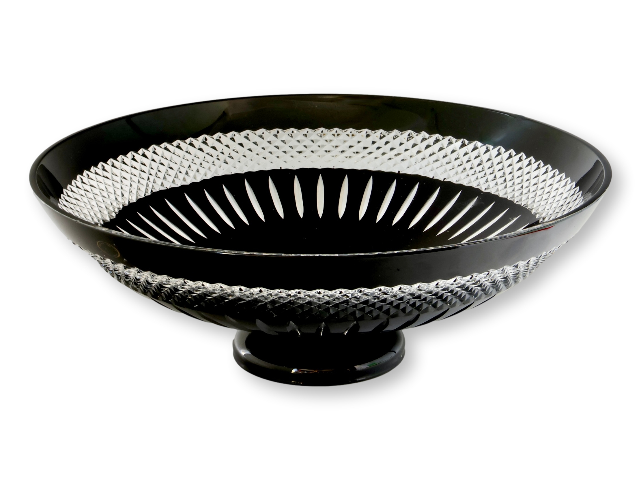 Black Cut to Clear Waterford Centerpiece 4 Black Cut to Clear Waterford Centerpiece