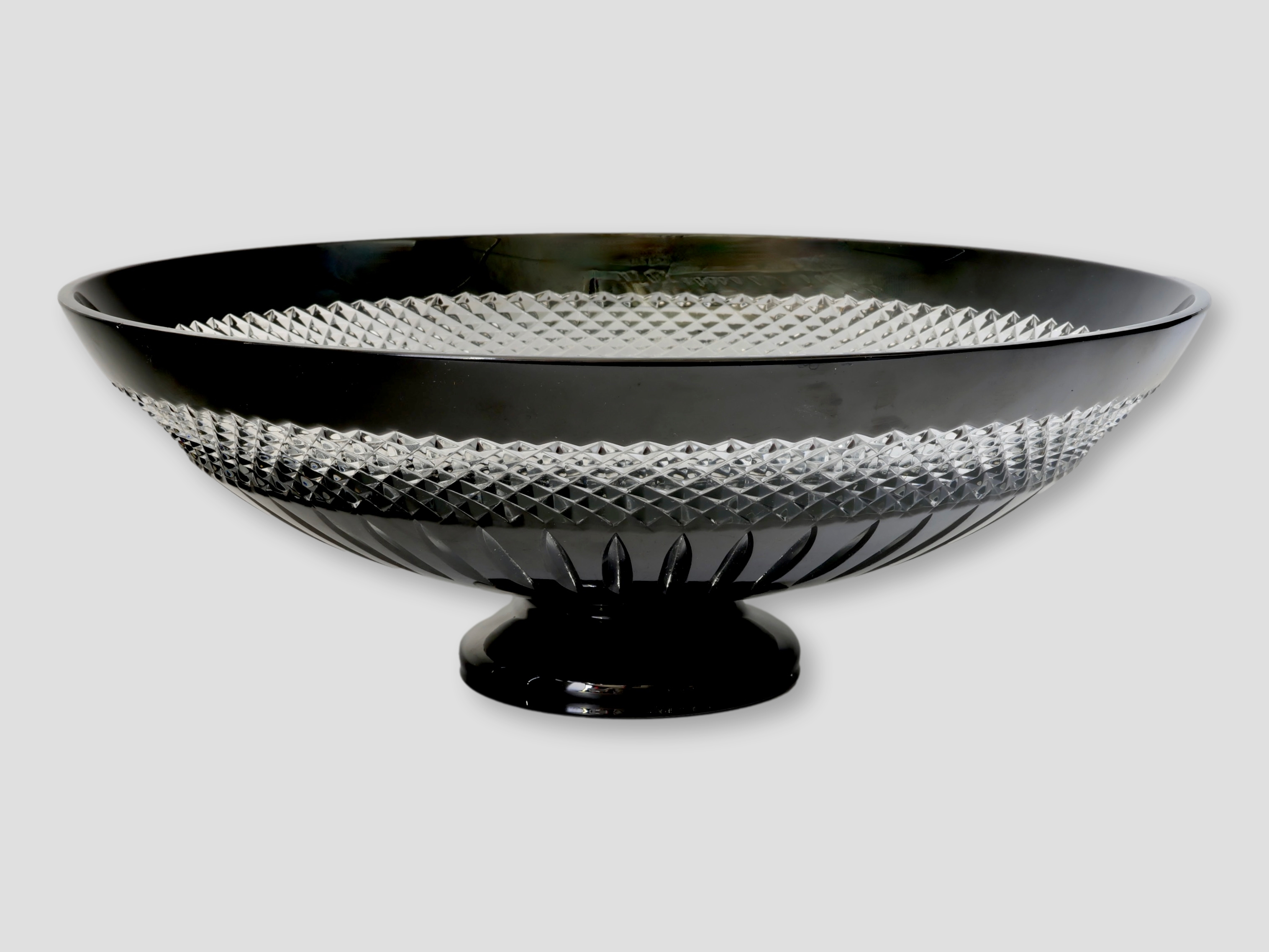 Black Cut to Clear Waterford Centerpiece 5 Black Cut to Clear Waterford Centerpiece