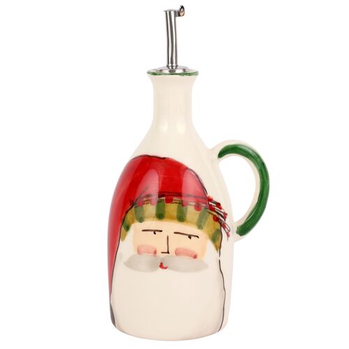 Old St. Nick Handled Olive Oil Bottle, Red