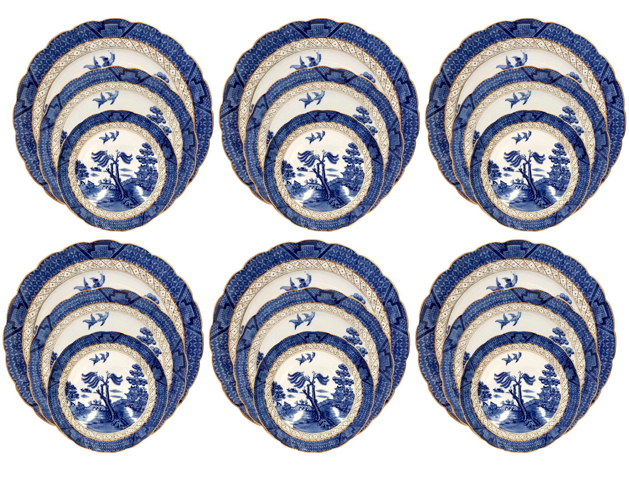 English Willow Dinnerware, Svc for 6 1 English Willow Dinnerware, Svc for 6