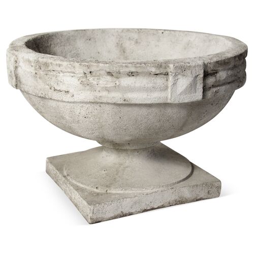 13" Sandy Banded Urn, Cathedral White 1 13" Sandy Banded Urn, Cathedral White