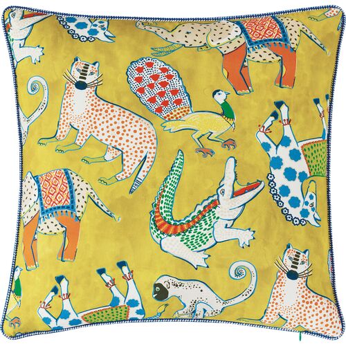 Tipu Reversible Animal Pillow, Green/Yellow 2 Tipu Reversible Animal Pillow, Green/Yellow