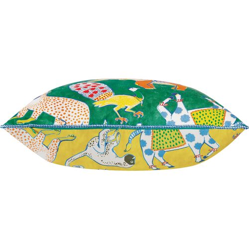Tipu Reversible Animal Pillow, Green/Yellow 3 Tipu Reversible Animal Pillow, Green/Yellow