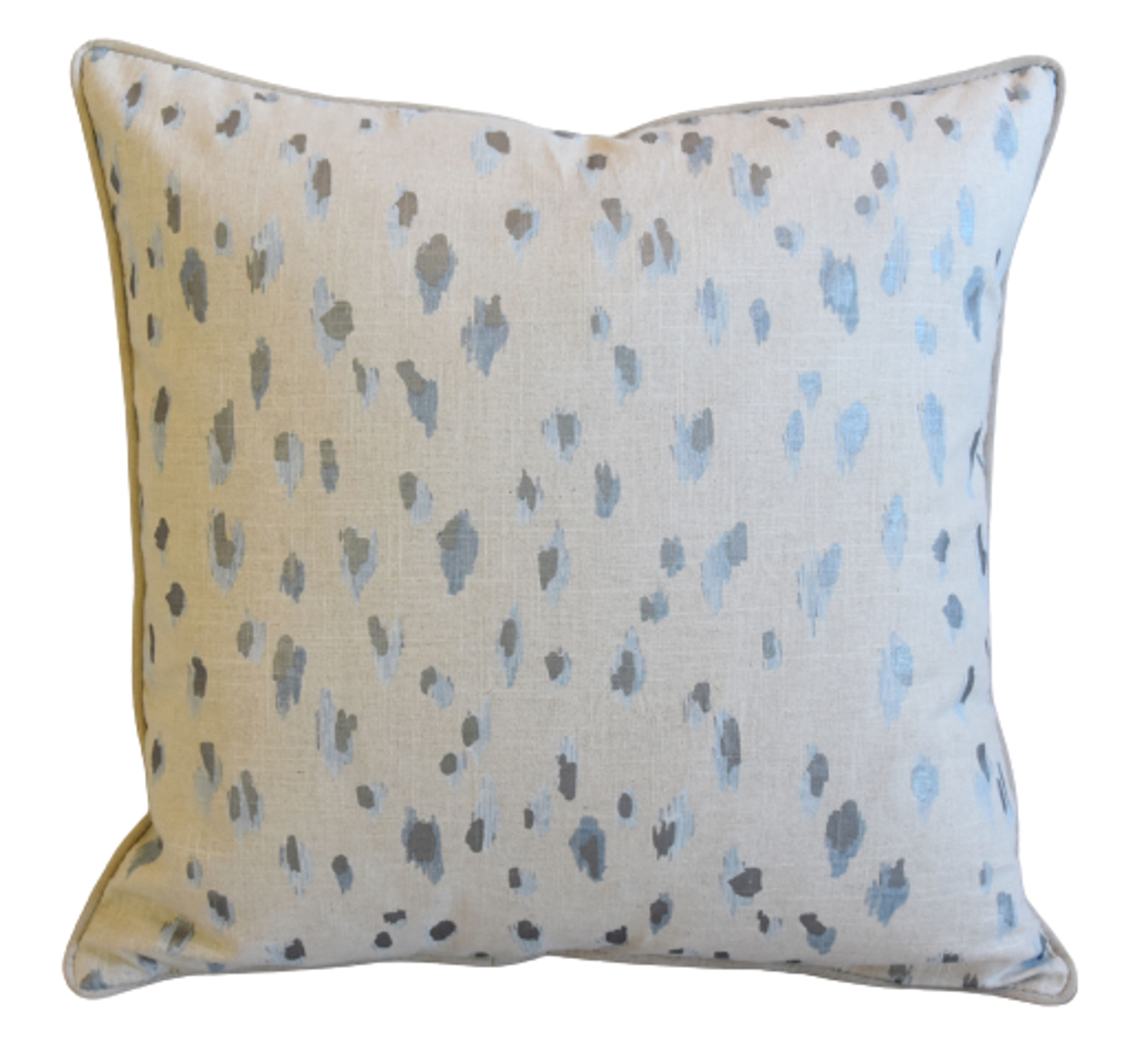 Blue Silver Animal Cat Spot Linen Pillow 2 Blue Silver Animal Cat Spot Linen Pillow