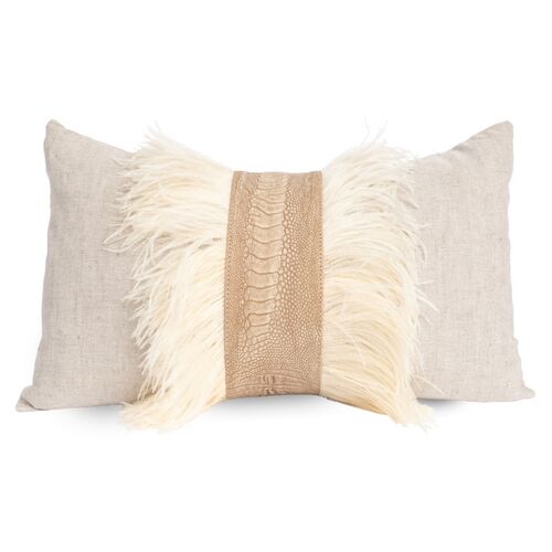 Ostrich 14x22 Lumbar Pillow, Stonewash 1 Ostrich 14x22 Lumbar Pillow, Stonewash