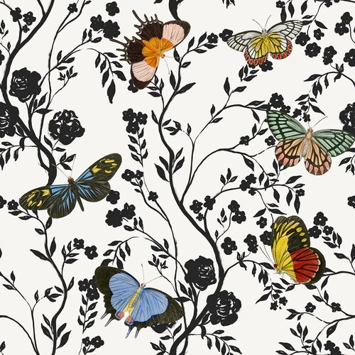 Blooming Butterflies Wallpaper, Multicolor 1 Blooming Butterflies Wallpaper, Multicolor