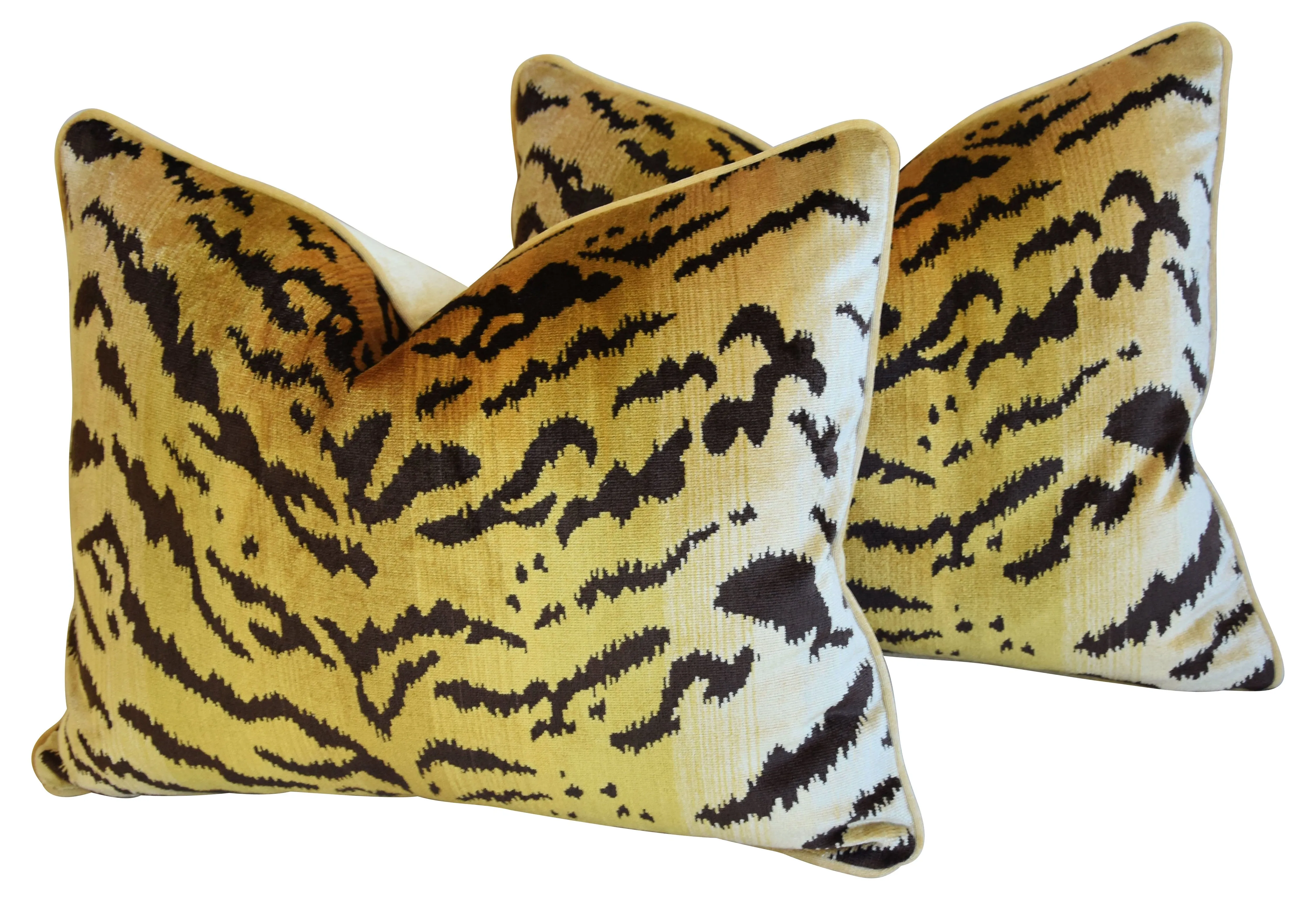 Scalamandre Le Tigre Tiger Pillows, Pr 6 Scalamandre Le Tigre Tiger Pillows, Pr