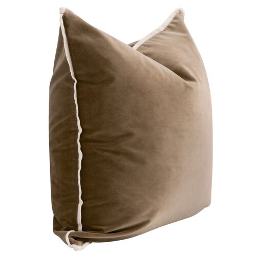 S/2 Emery 22" Velvet Pillows, Caramel 2 S/2 Emery 22" Velvet Pillows, Caramel
