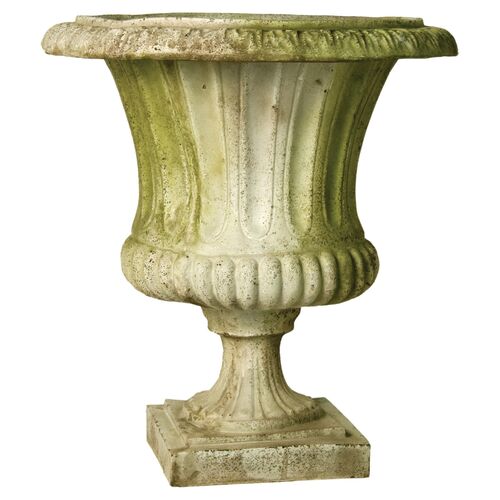 22" Classical Urn, White Moss