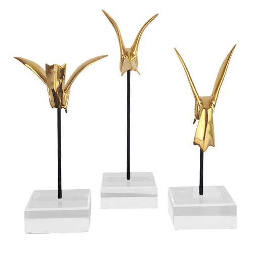 S/3 Hummingbirds, Gold 4 S/3 Hummingbirds, Gold