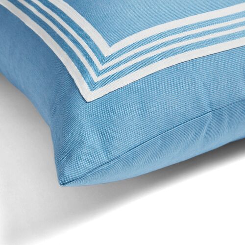 Kit Outdoor Pillow, Blue/White 3 Kit Outdoor Pillow, Blue/White