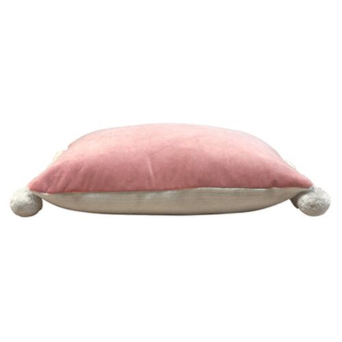 Josie Pom Pom Lumbar Pillow, Velvet 2 Josie Pom Pom Lumbar Pillow, Velvet