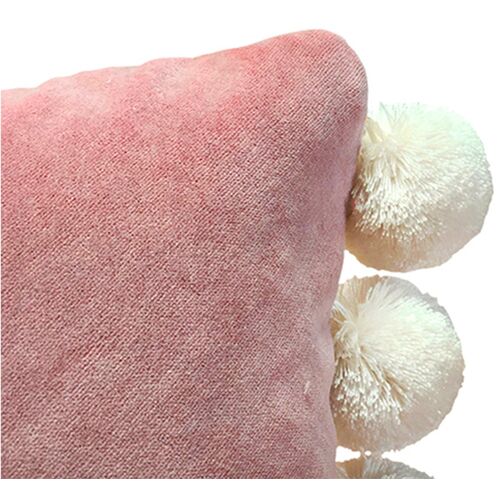 Josie Pom Pom Lumbar Pillow, Velvet 3 Josie Pom Pom Lumbar Pillow, Velvet