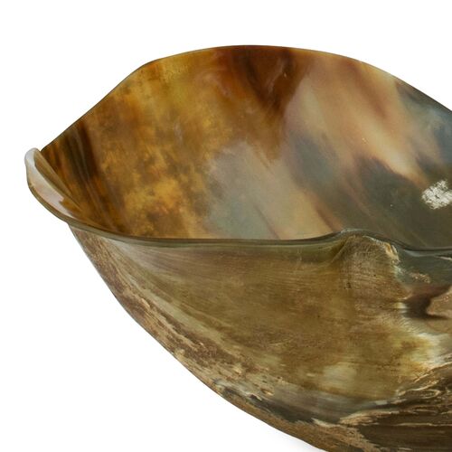 12" Horn Decorative Bowl, Natural/Black 3 12" Horn Decorative Bowl, Natural/Black