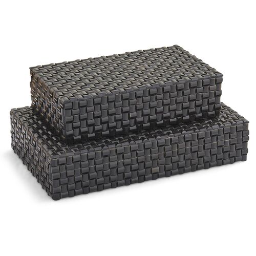 Woven Horn Box, Black 5 Woven Horn Box, Black