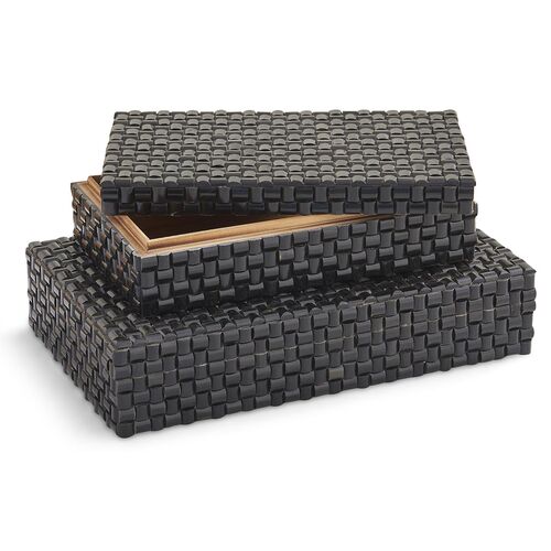 Woven Horn Box, Black 6 Woven Horn Box, Black