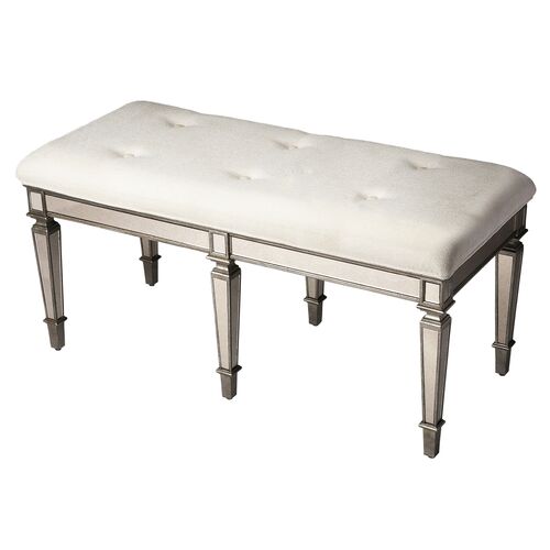 Mateo Upholstered Mirrored Bench 1 Mateo Upholstered Mirrored Bench