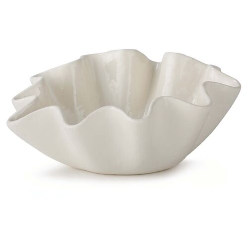 Ruffle Decorative Bowl, Ivory 1 Ruffle Decorative Bowl, Ivory