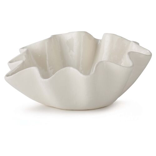 Ruffle Decorative Bowl, Ivory 2 Ruffle Decorative Bowl, Ivory