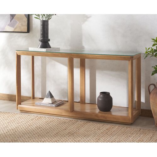 Darya Glass Top Console Table 2 Darya Glass Top Console Table