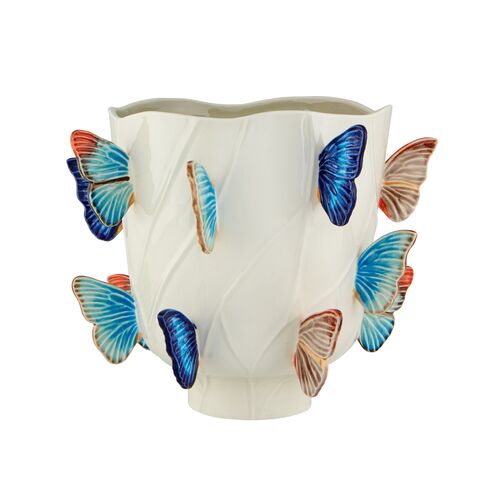 "Cloudy Butterflies" By ClÂ¨Â¢udia Schiffer Vase, Multi