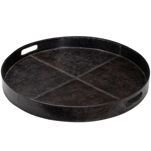 Derby Round Leather Tray 1 Derby Round Leather Tray