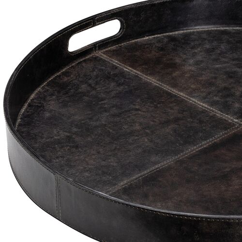 Derby Round Leather Tray 2 Derby Round Leather Tray