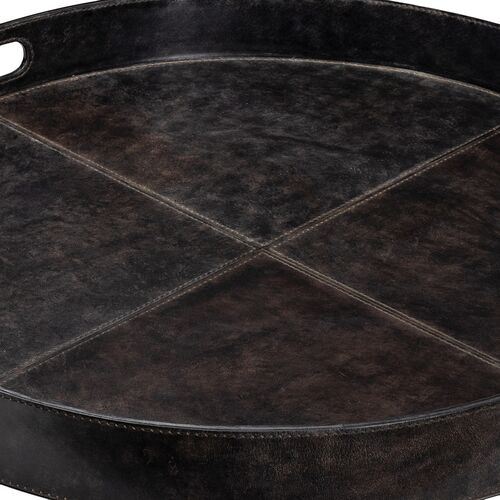 Derby Round Leather Tray 3 Derby Round Leather Tray