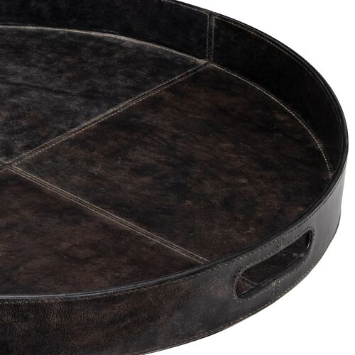 Derby Round Leather Tray 4 Derby Round Leather Tray